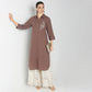Straight Fit Embroidered Below Knee Kurta