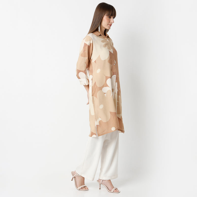 Straight Fit Printed Below Knee Kurta