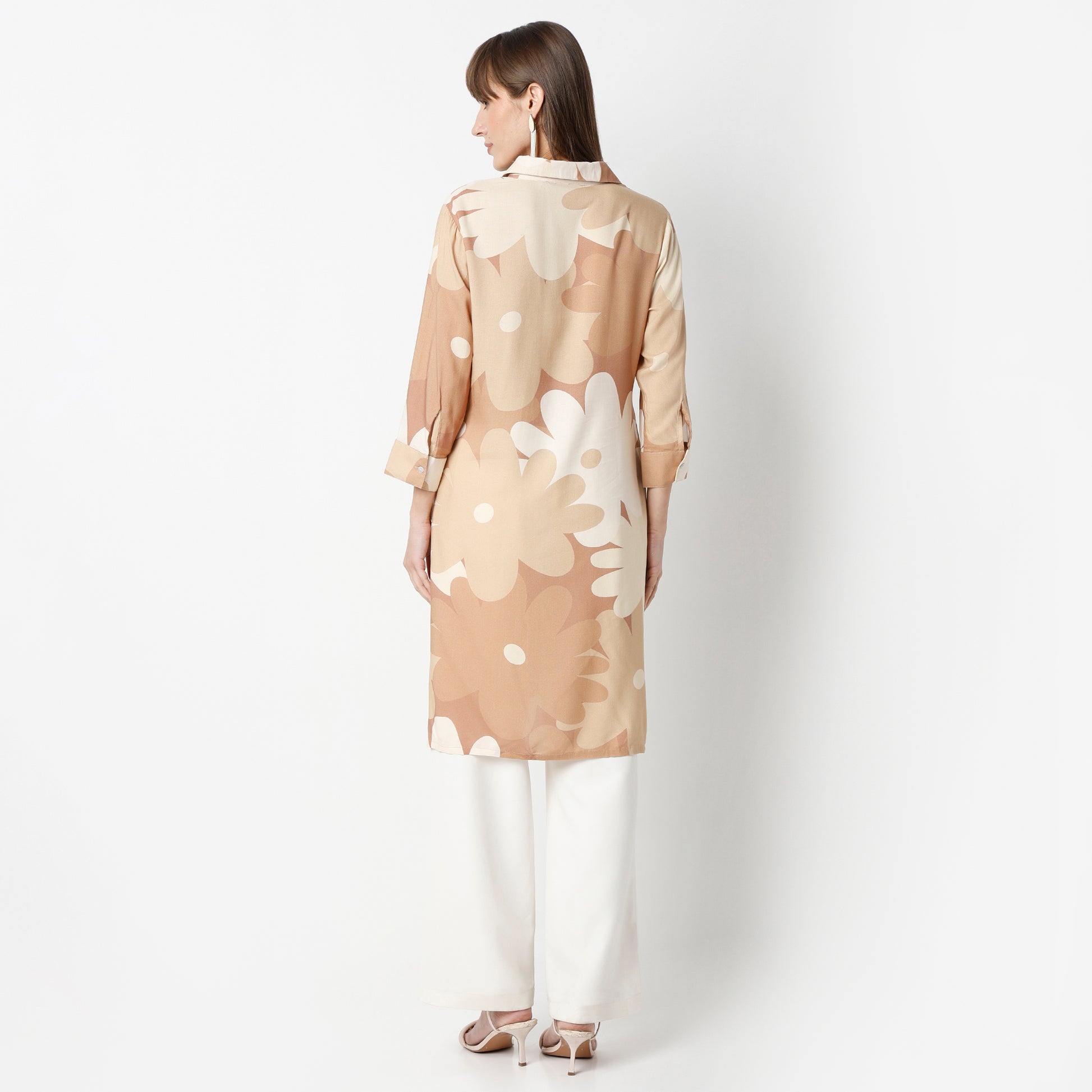 Buy Women Straight Fit Printed Three-Fourth Sleeve Kurta  - Style Union