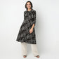 Straight Fit Printed Band Neck Kurta