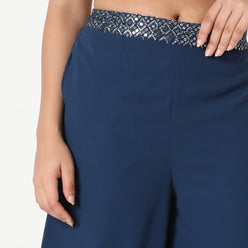 Flare Fit Solid High Rise Palazzos