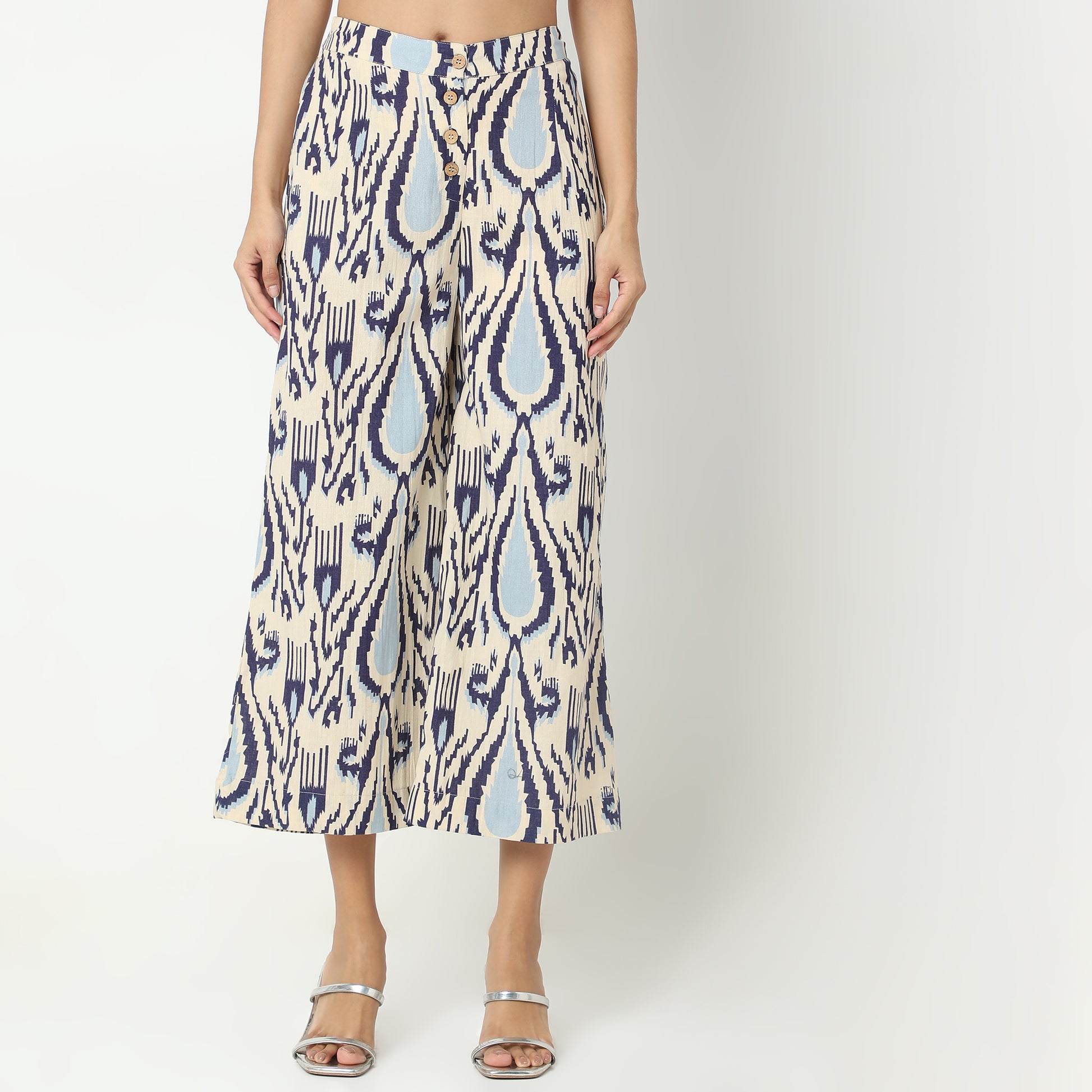 Flare Fit Printed Mid Rise Culottes
