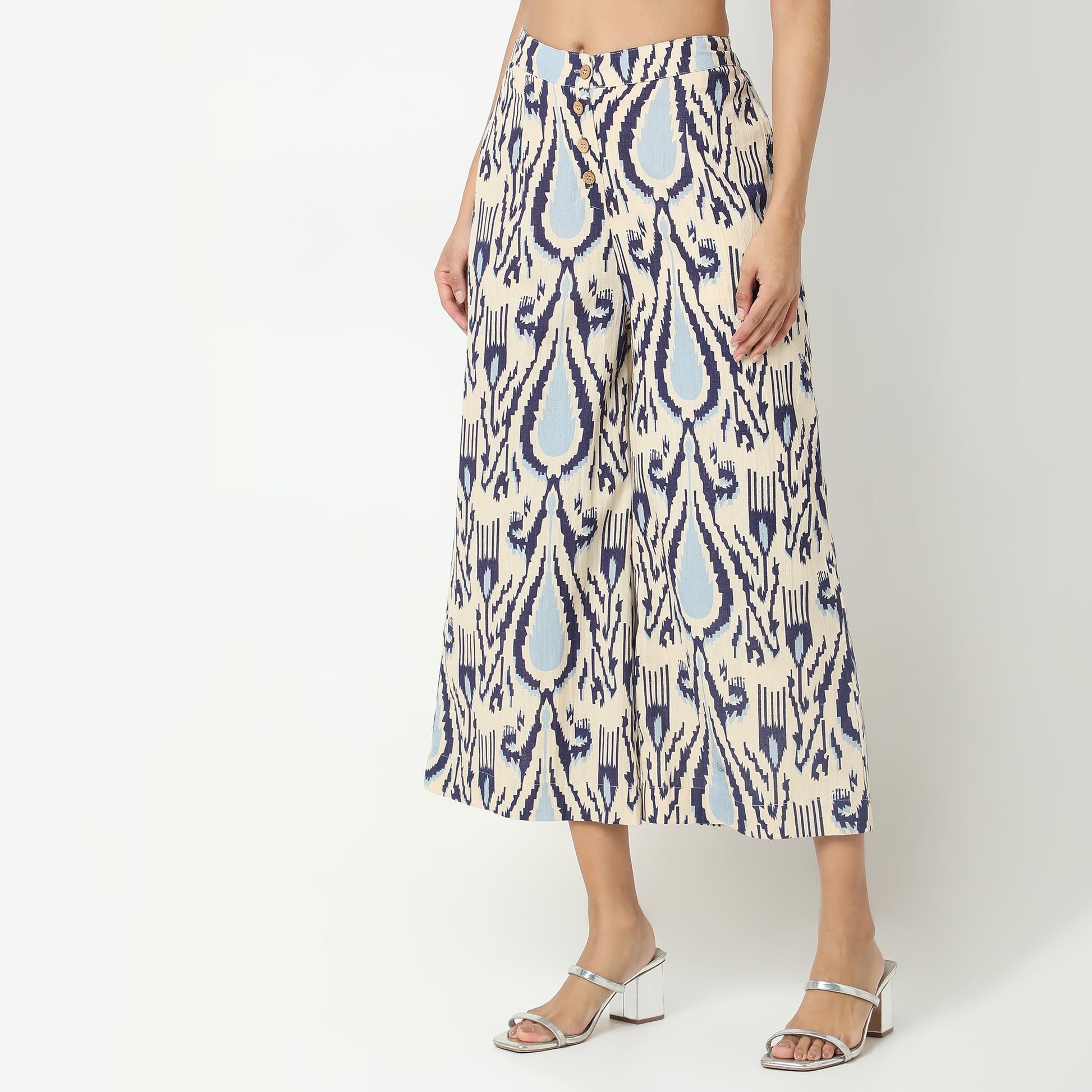 Flare Fit Printed Mid Rise Culottes