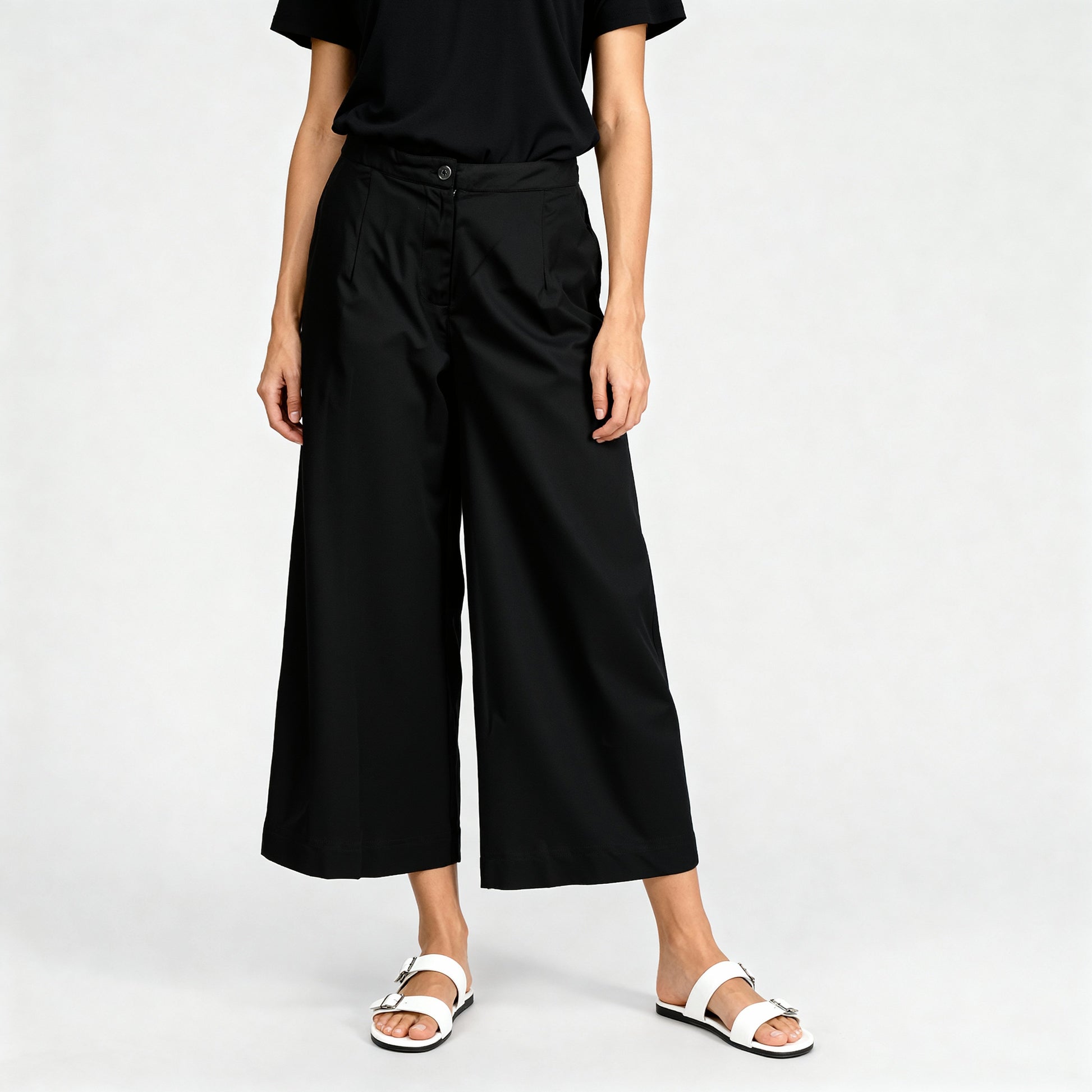 Buy Women Flare Fit Solid Ankle Length High Rise Culottes  - Style Union