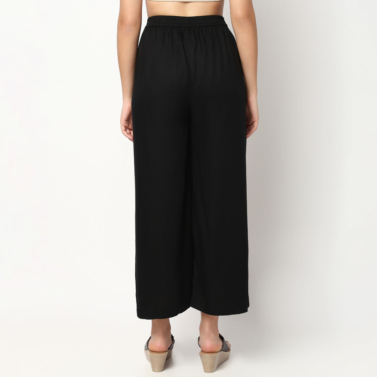Buy Women Flare Fit Solid Ankle Length High Rise Culottes  - Style Union