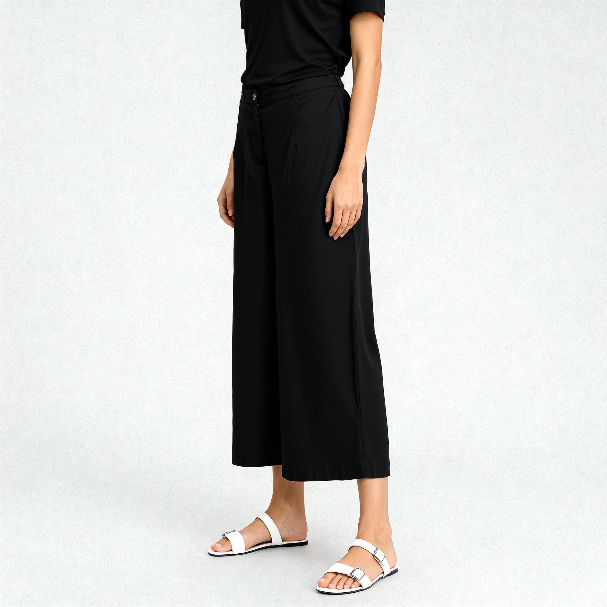 Buy Women Flare Fit Solid Ankle Length High Rise Culottes  - Style Union