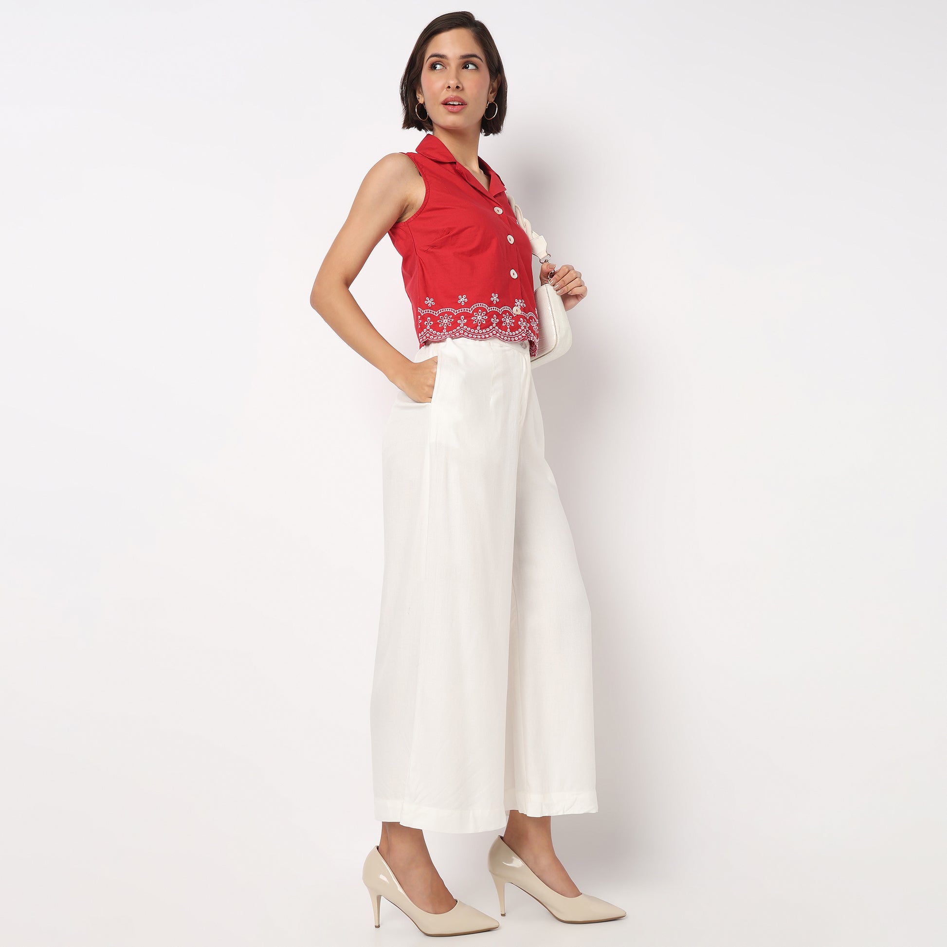 Buy Women Flare Fit Solid Ankle Length High Rise Culottes  - Style Union