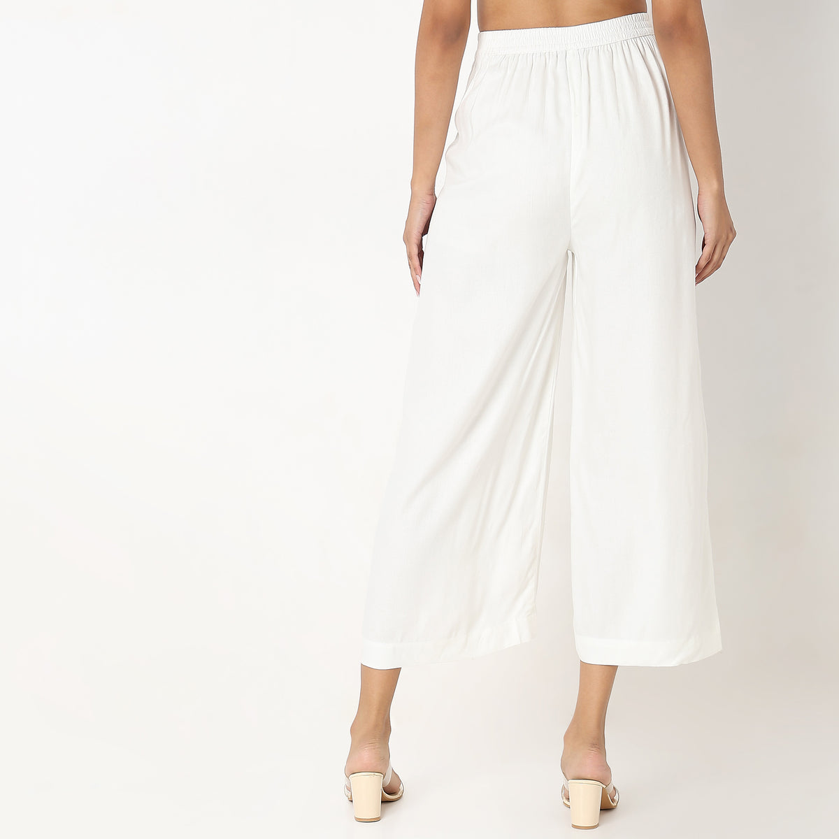 Flare Fit Solid High Rise Culottes