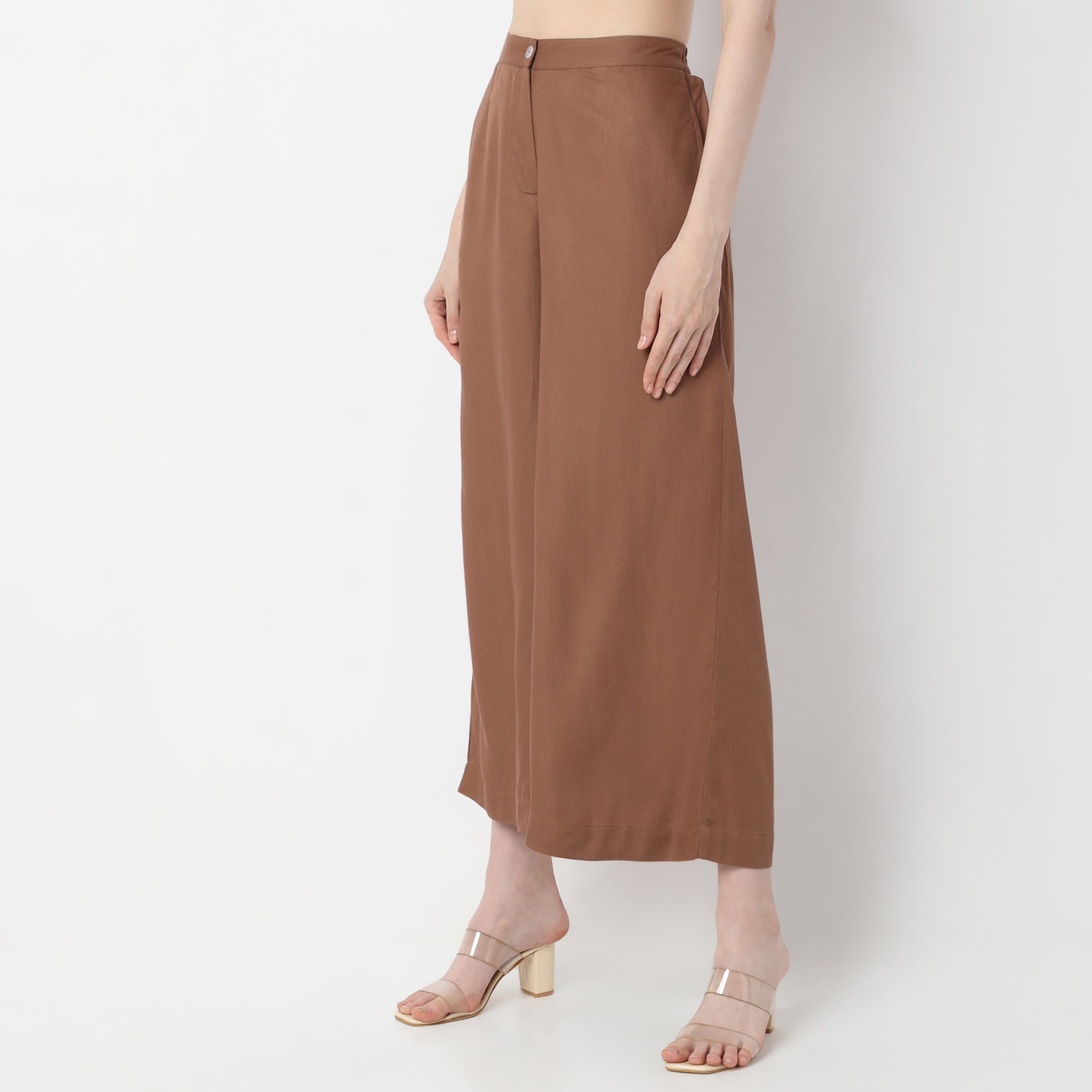Buy Women Flare Fit Solid Ankle Length High Rise Culottes  - Style Union