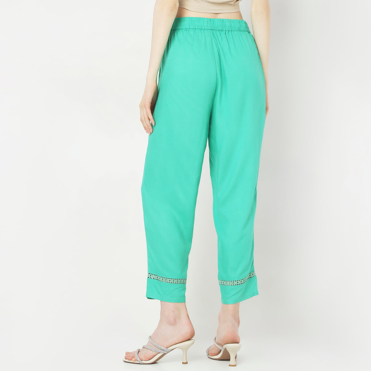 Straight Fit Mid Rise Pants