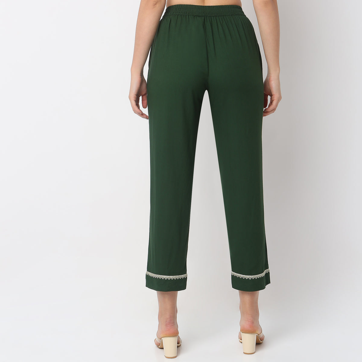 Straight Fit Mid Rise Pants