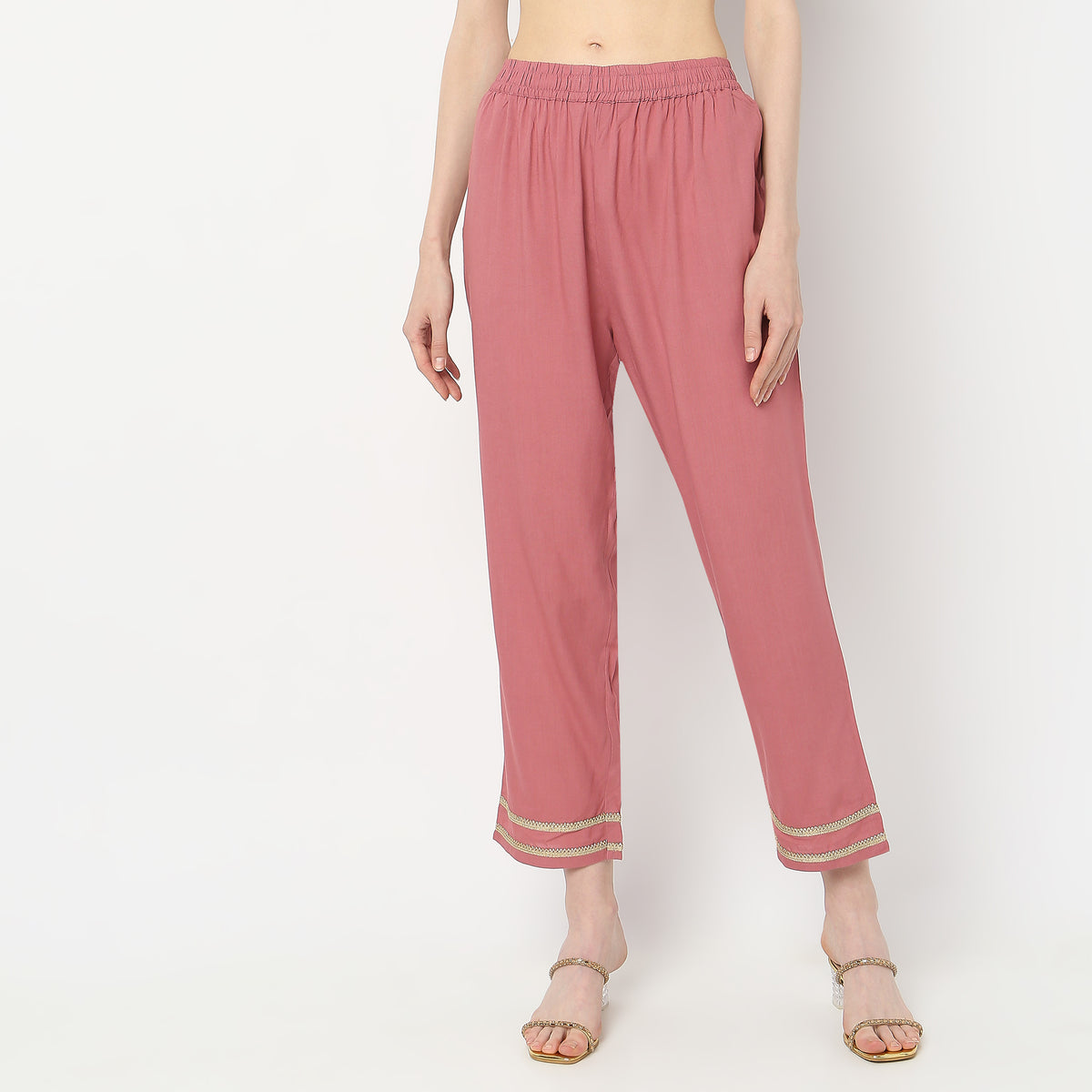 Straight Fit Ankle Length Pants