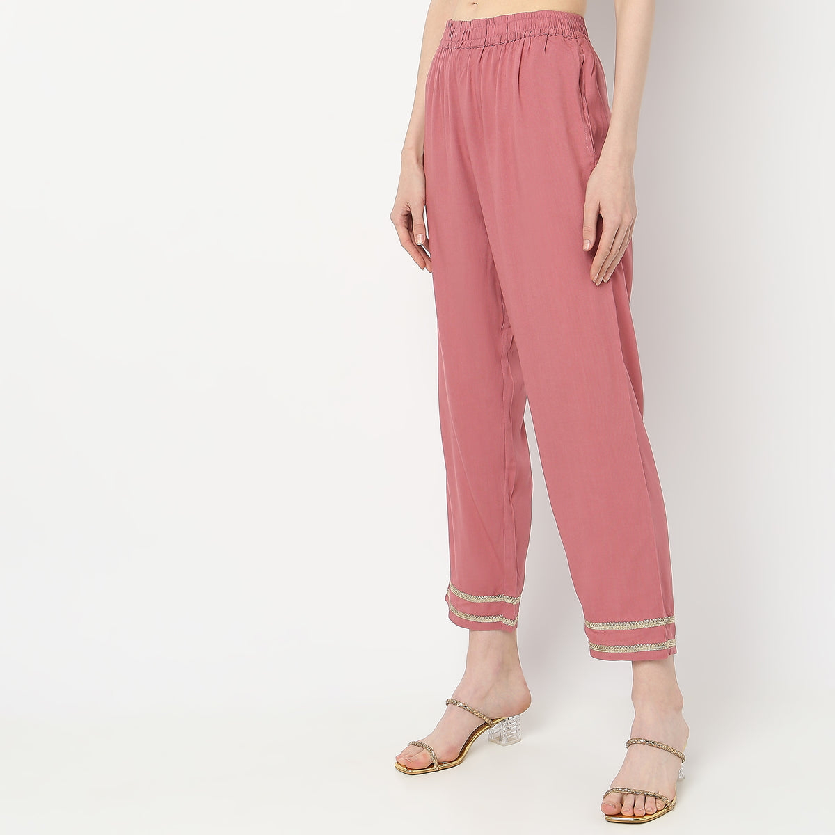 Straight Fit Ankle Length Pants