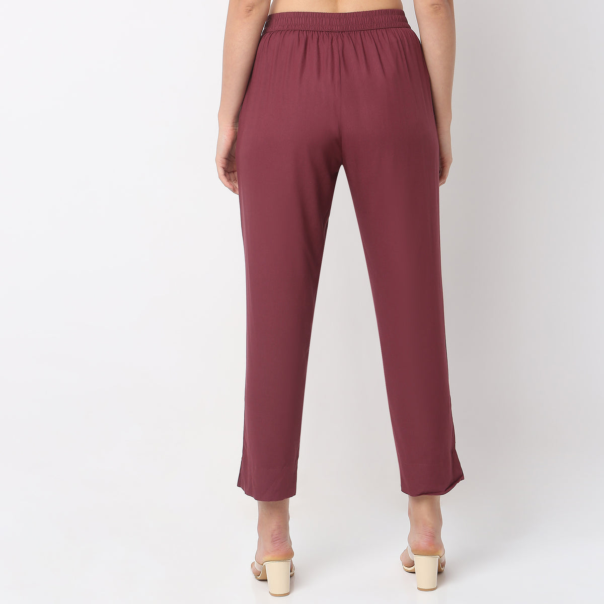 Straight Fit Mid Rise Pants