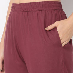 Straight Fit Mid Rise Pants