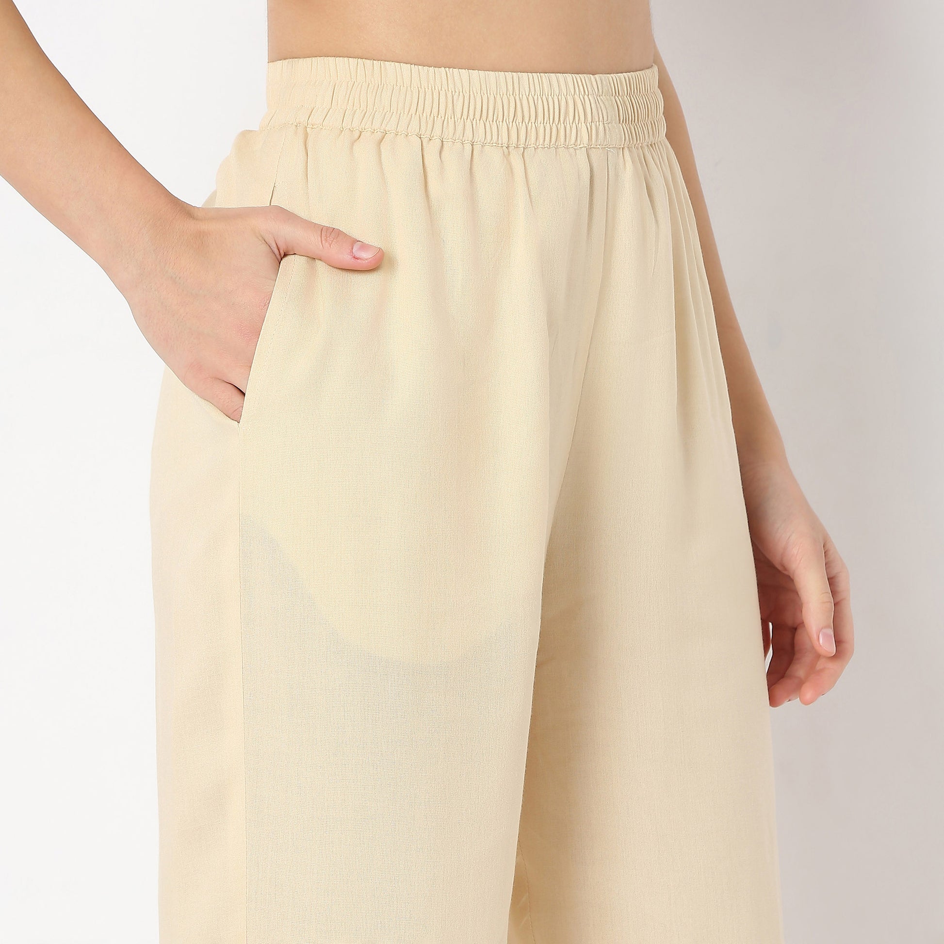 Ankle Length Botanical Bliss Straight Fit Mid Rise Pants