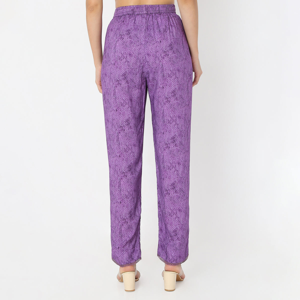 Printed Ankle Length Midnight Blossom Straight Pant