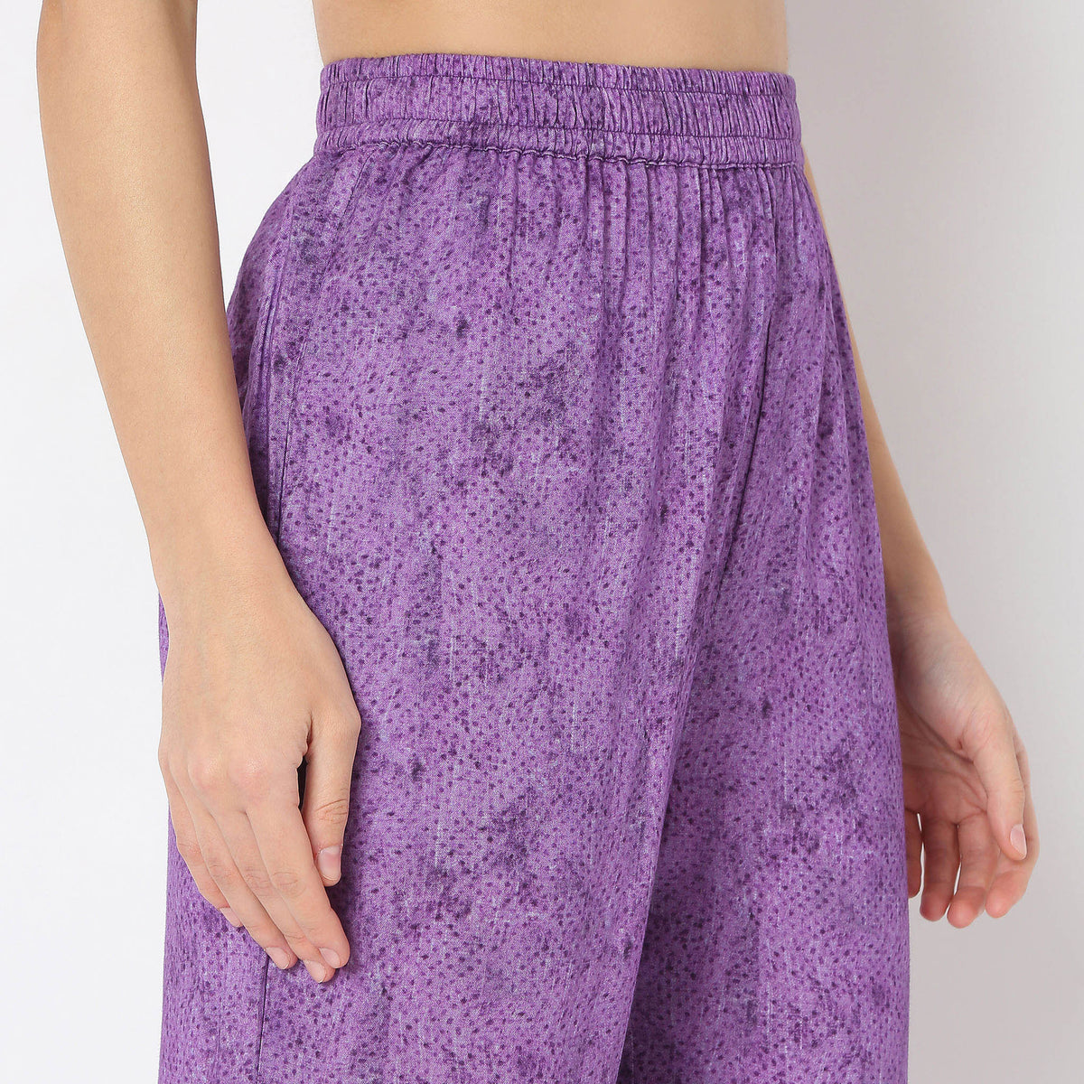 Printed Ankle Length Midnight Blossom Straight Pant