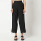 Straight Fit Solid Ankle Length Mid Rise Pants