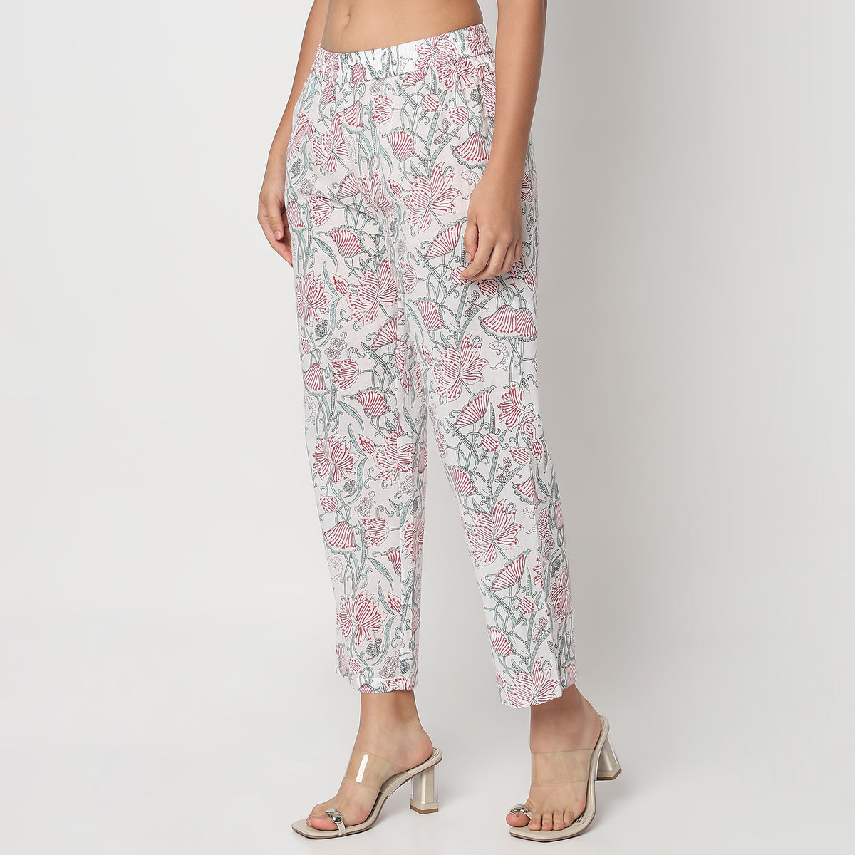 Straight Fit Solid Ethnic Pants 
