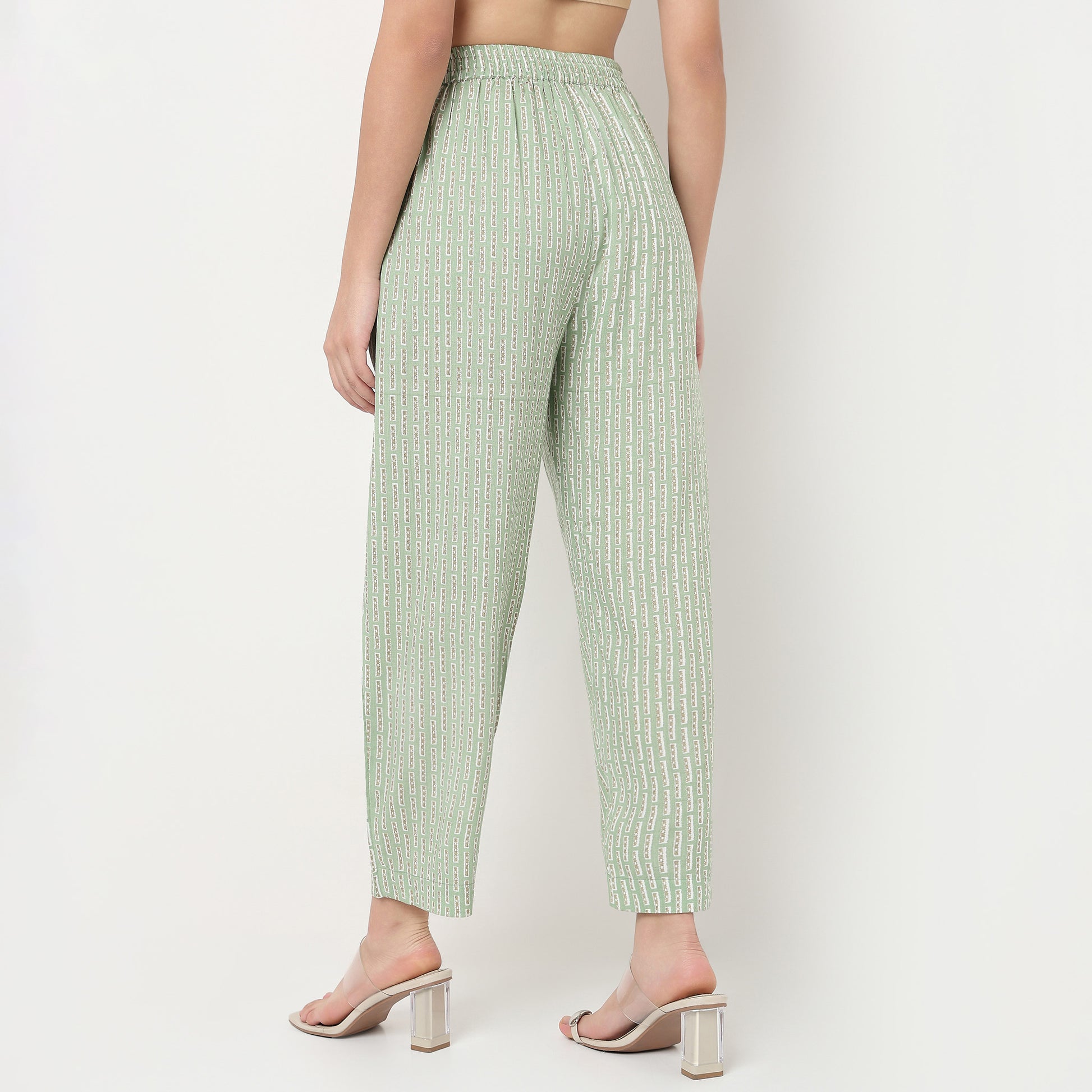Order Now Women Striped Straight Fit Mid Rise Ethnic Wear Pant by Style Union