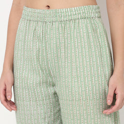 Order Now Women Striped Straight Fit Mid Rise Ethnic Wear Pant by Style Union