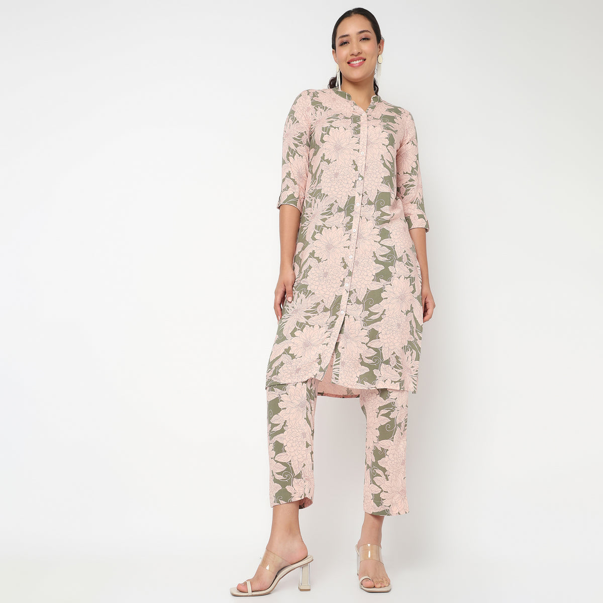 Printed Mid Rise Cord-It Pant