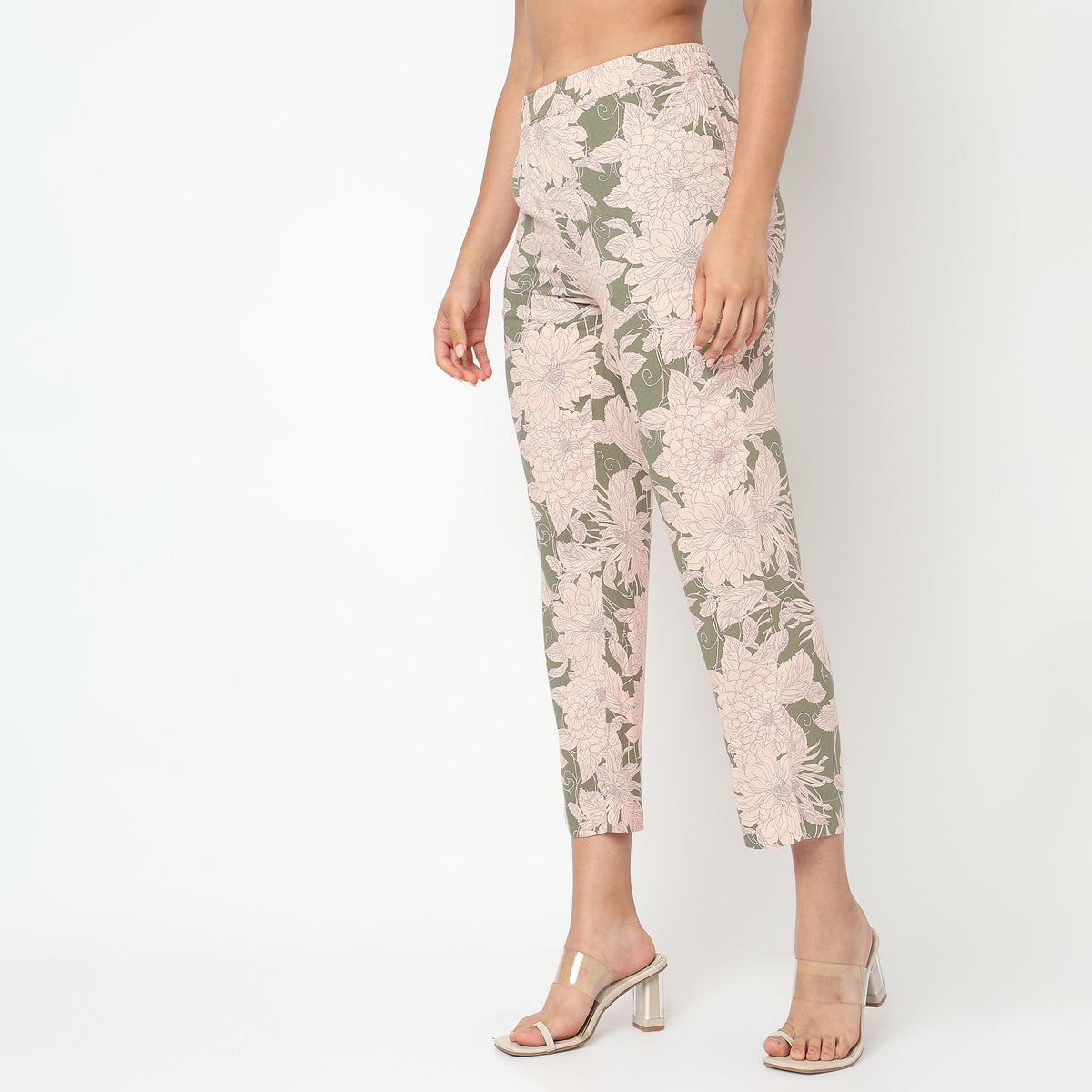 Printed Mid Rise Cord-It Pant