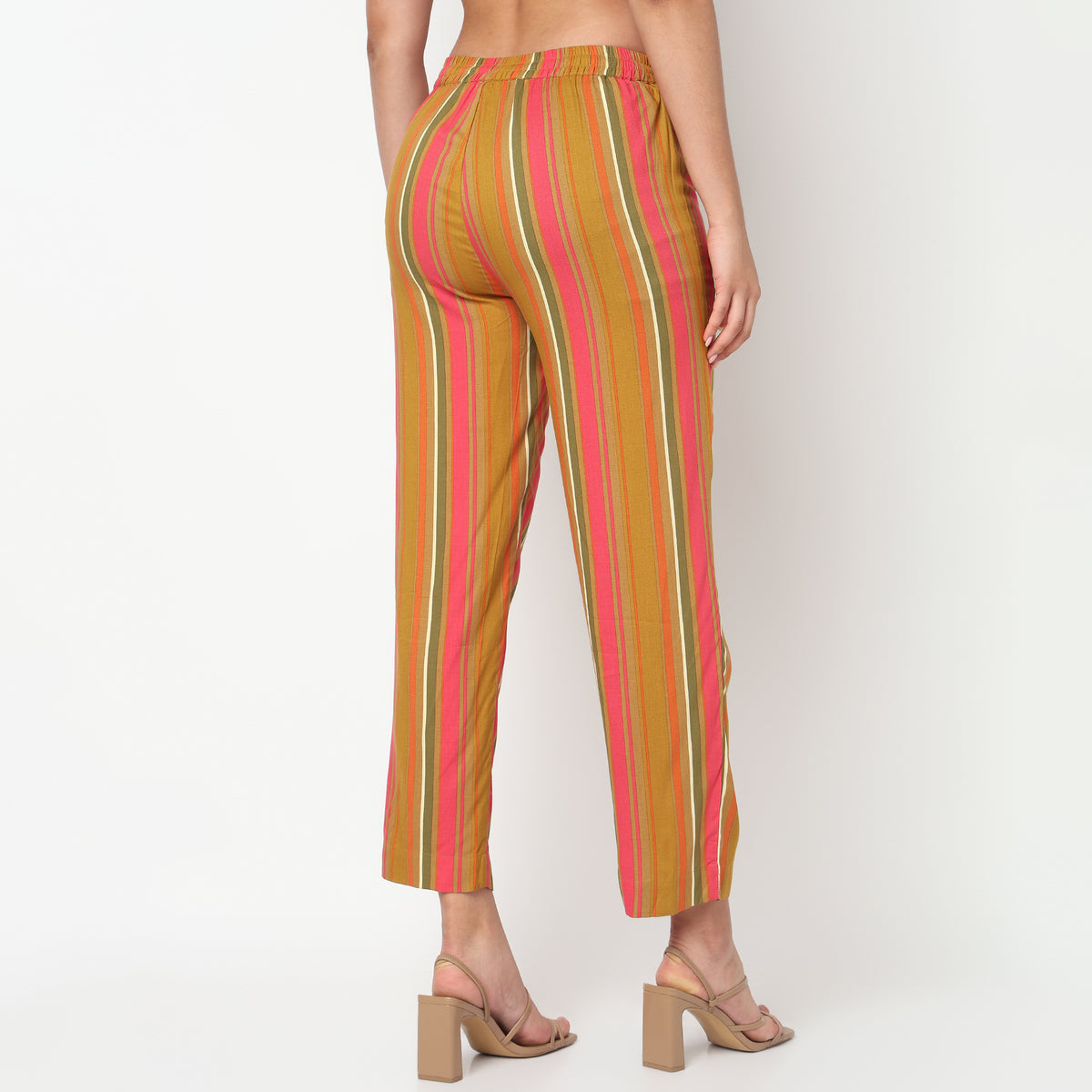 Striped Mid Rise Cord-It Pant