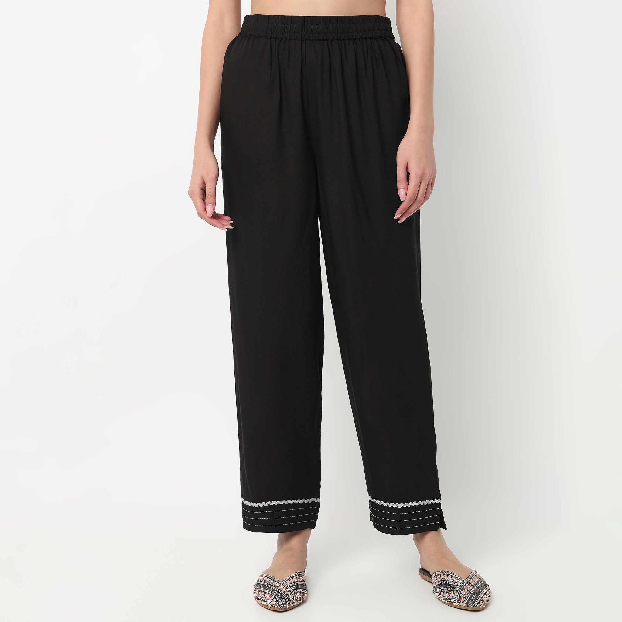 Straight Solid Travel Pants