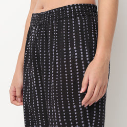 Cotton Printed Straight Pants