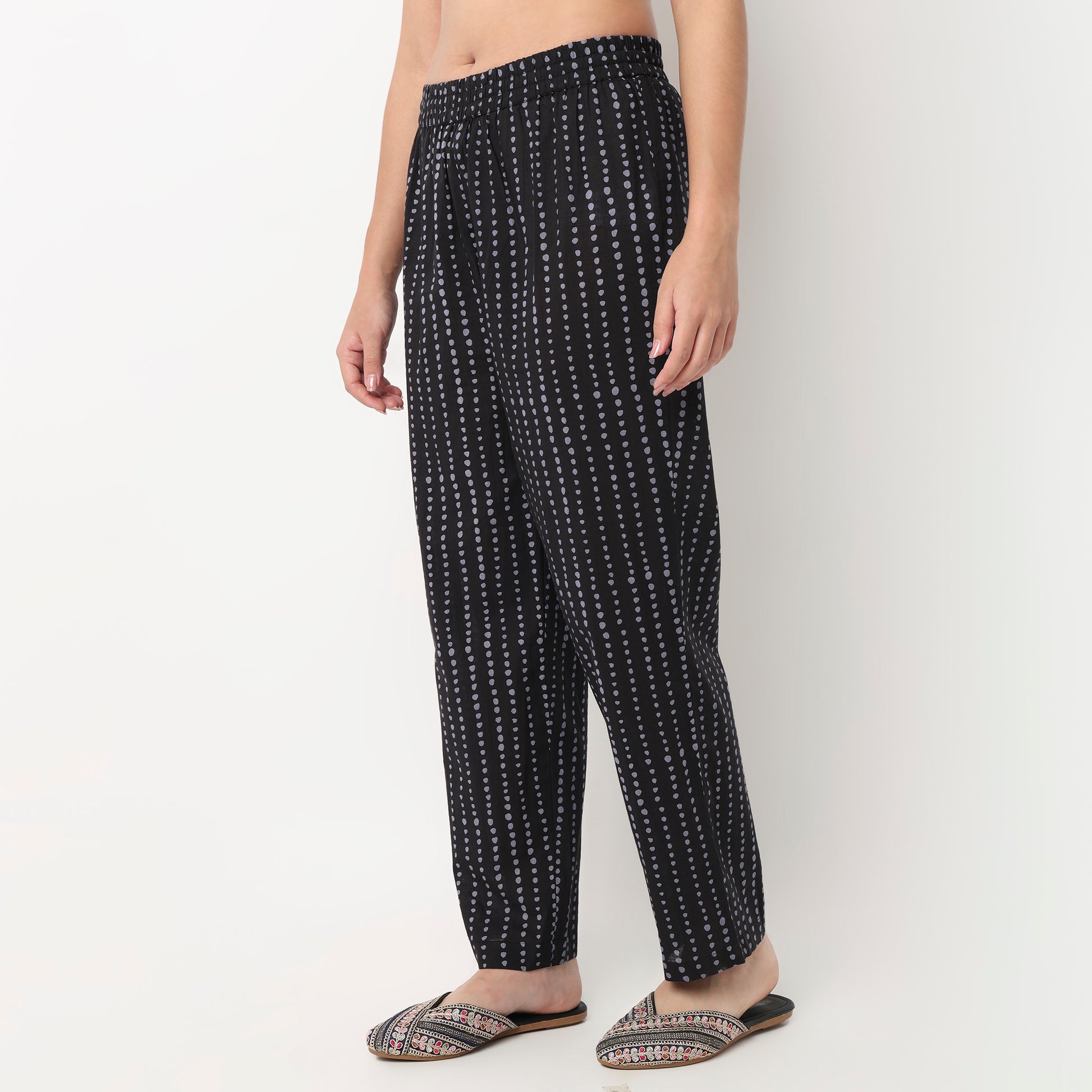 Cotton Printed Straight Pants