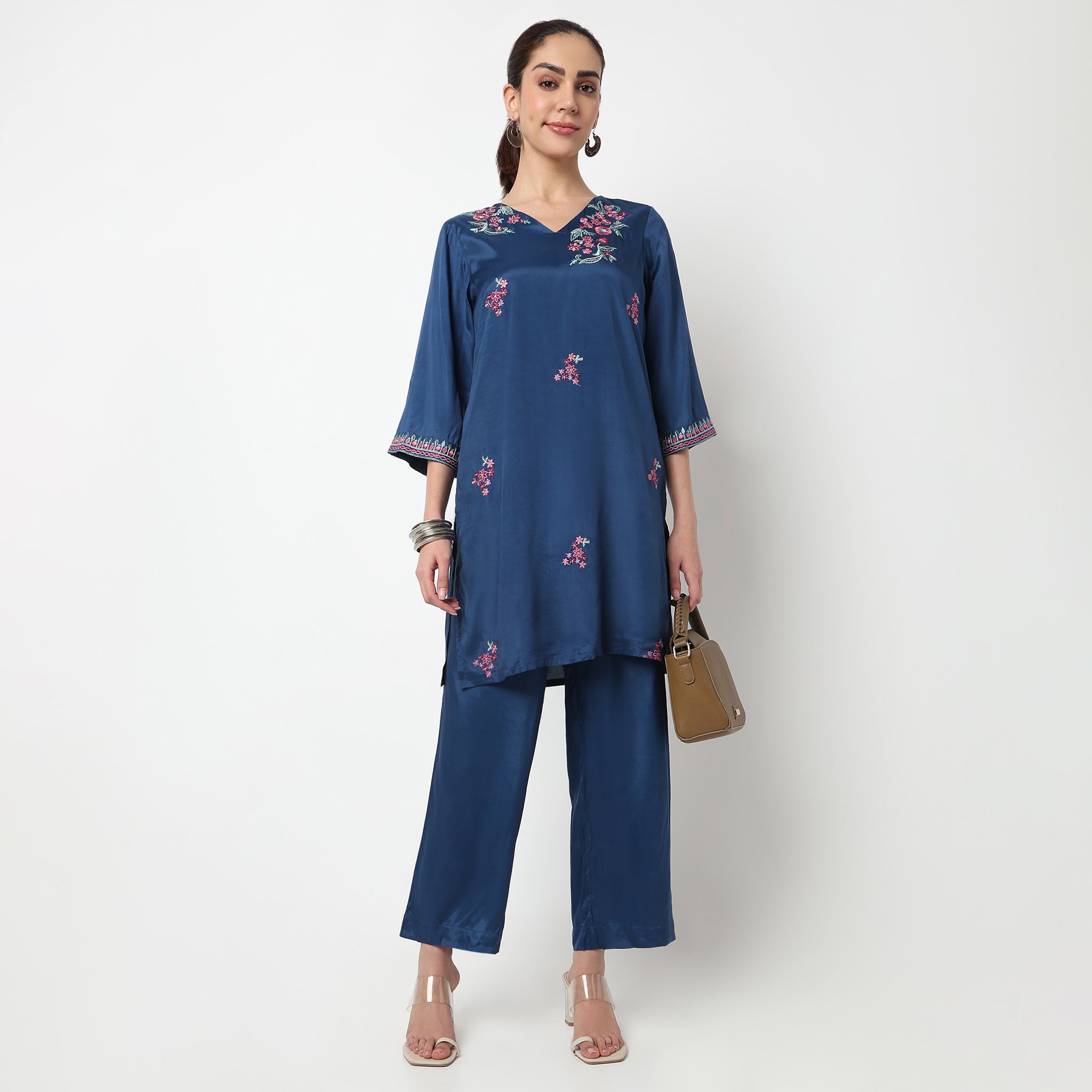 Straight Fit Solid Pants