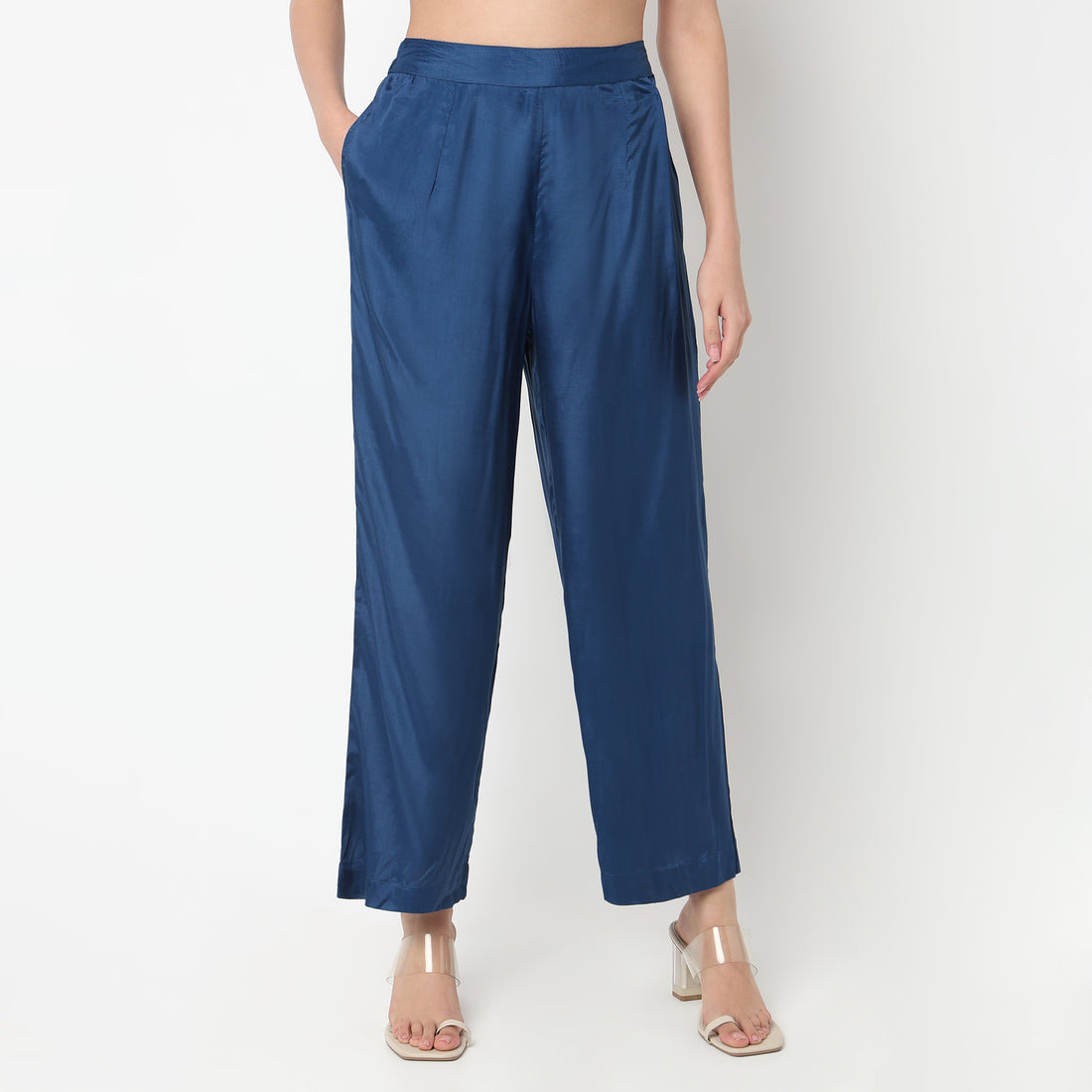 Straight Fit Solid Pants
