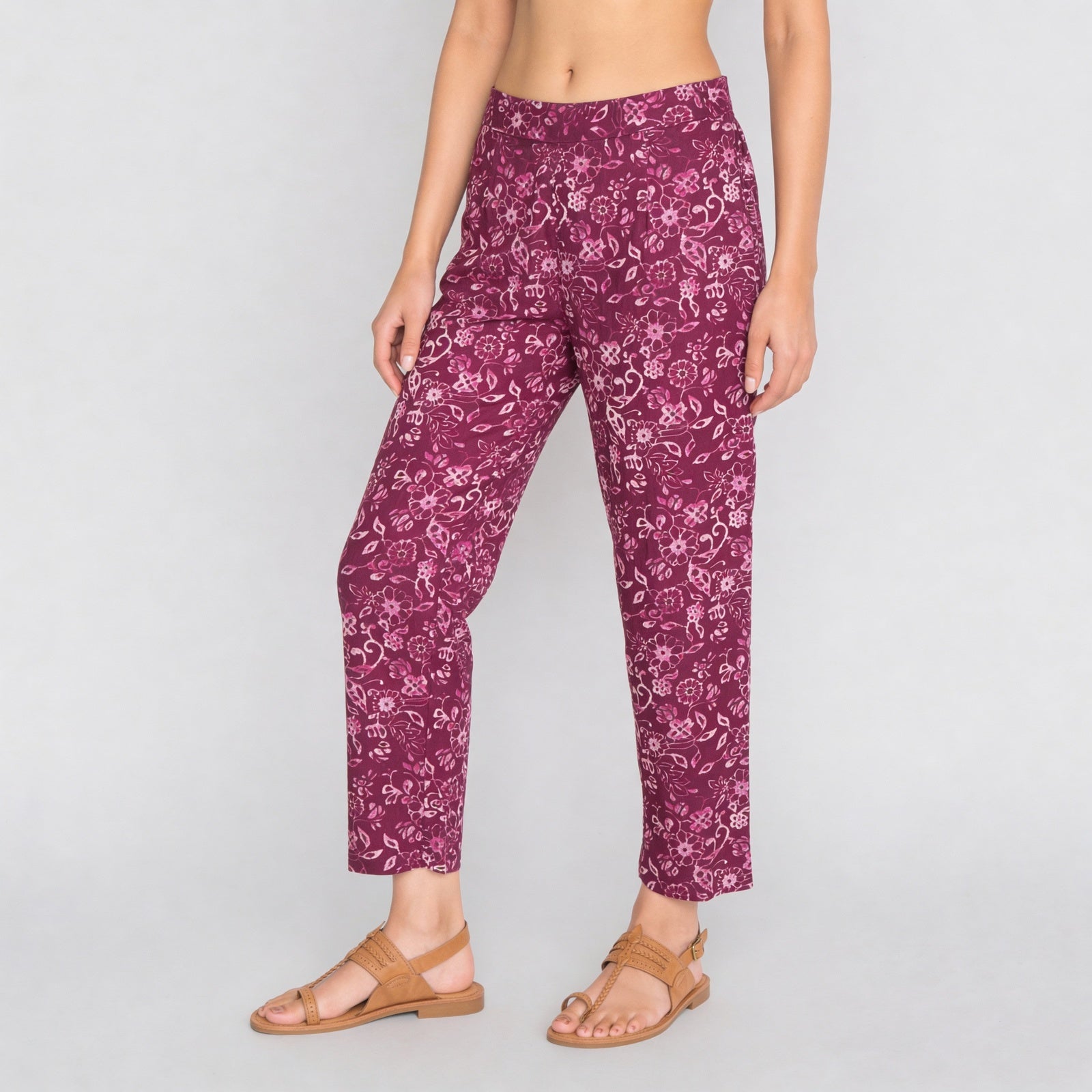 Cotton Printed A-Line Straight Pants