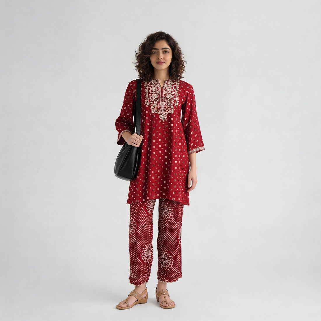 Prinetd Mid Rise Travel Pants