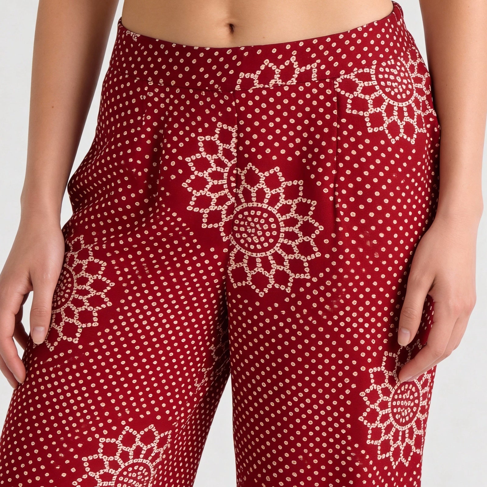 Prinetd Mid Rise Travel Pants