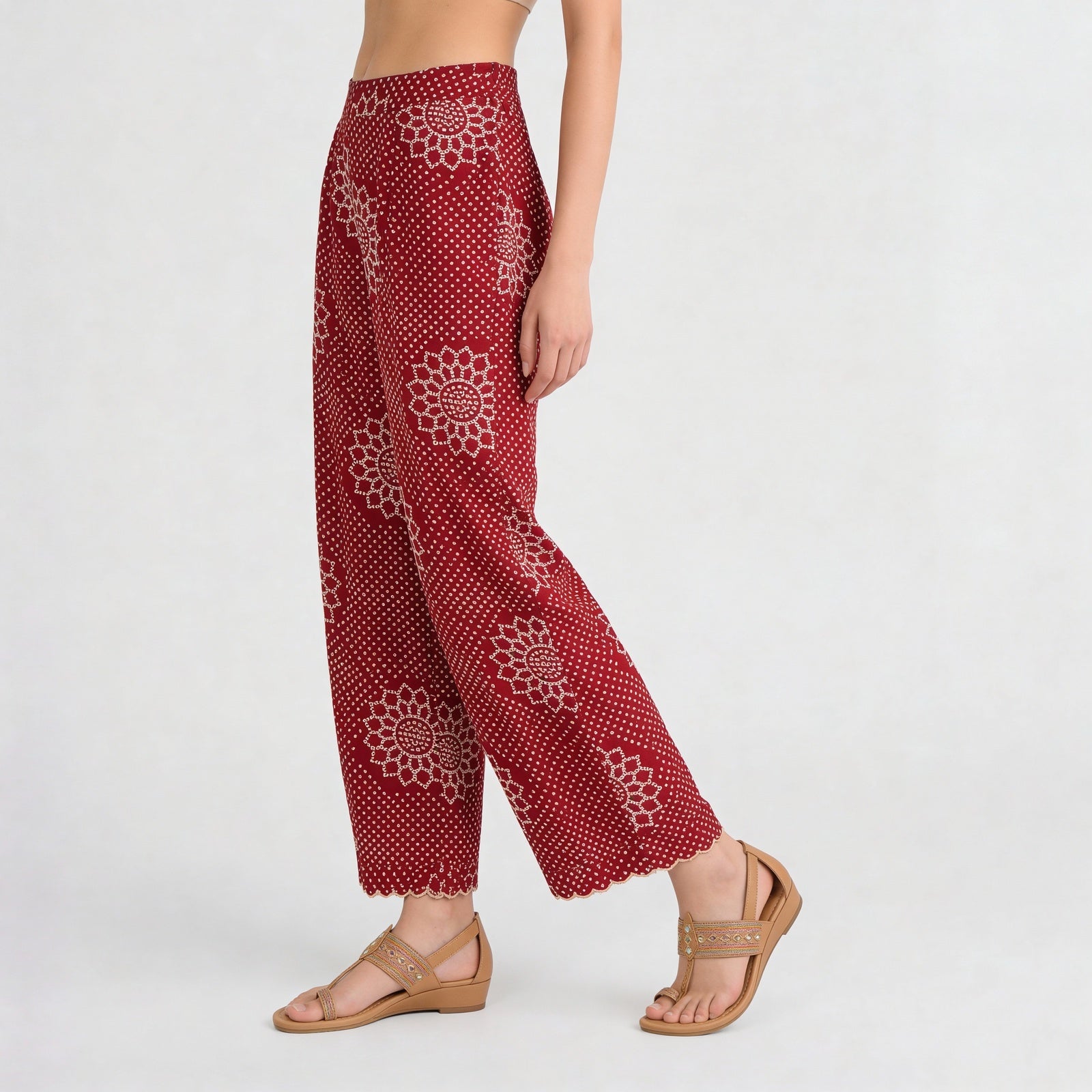 Prinetd Mid Rise Travel Pants