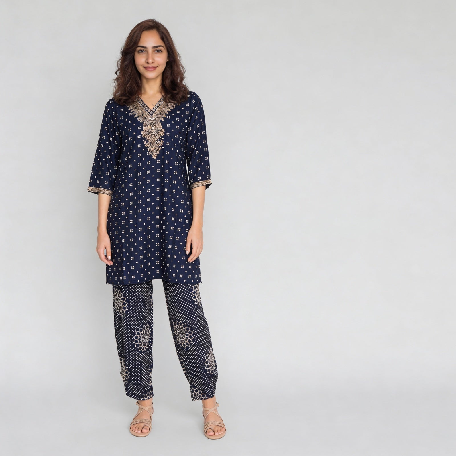 Printed Full Length Travel Pants