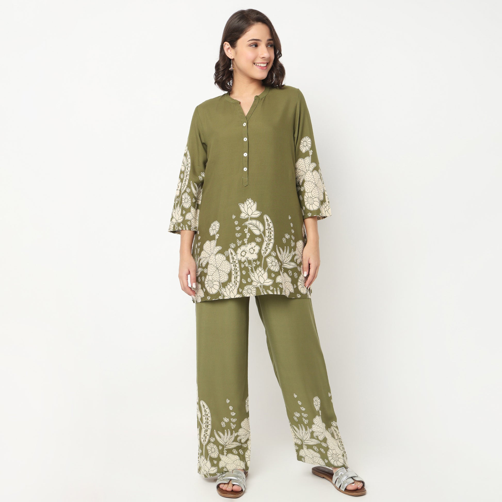 Printed Straight Palazzos