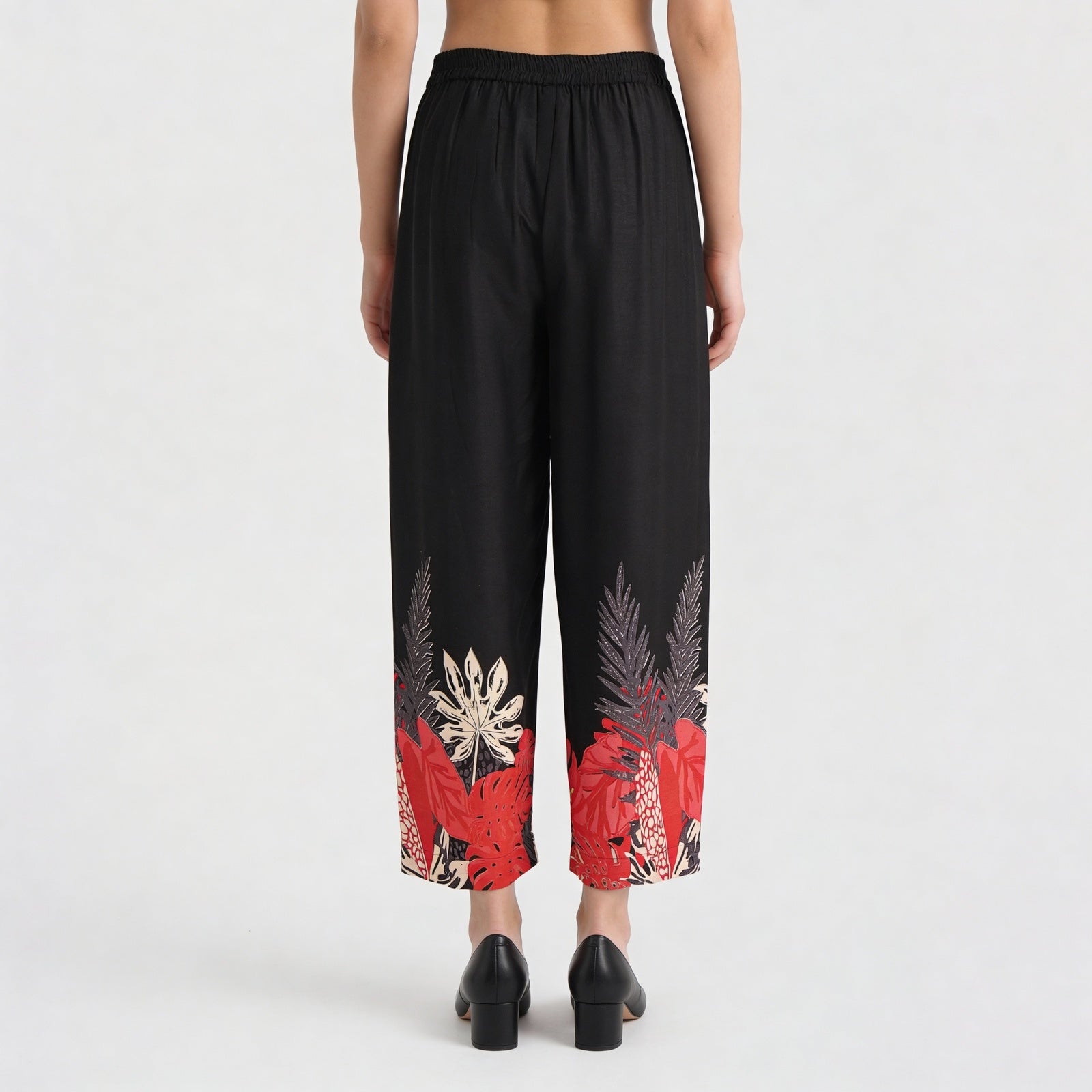 Straight Fit Printed Mid Rise Palazzos