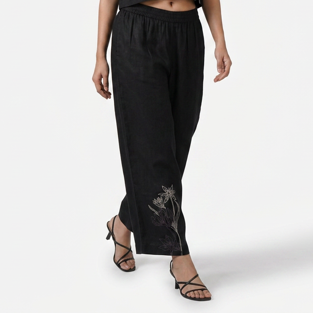 Embroidered Straight Pant