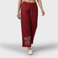 Embroidered Straight Mid Rise Pants