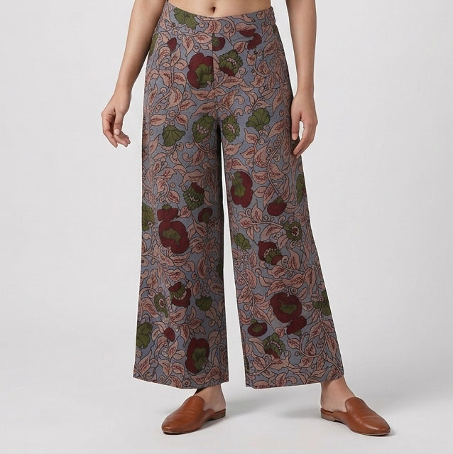 Cotton Printed High Rise Pants