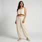 Solid Afghani Mid Rise Pants