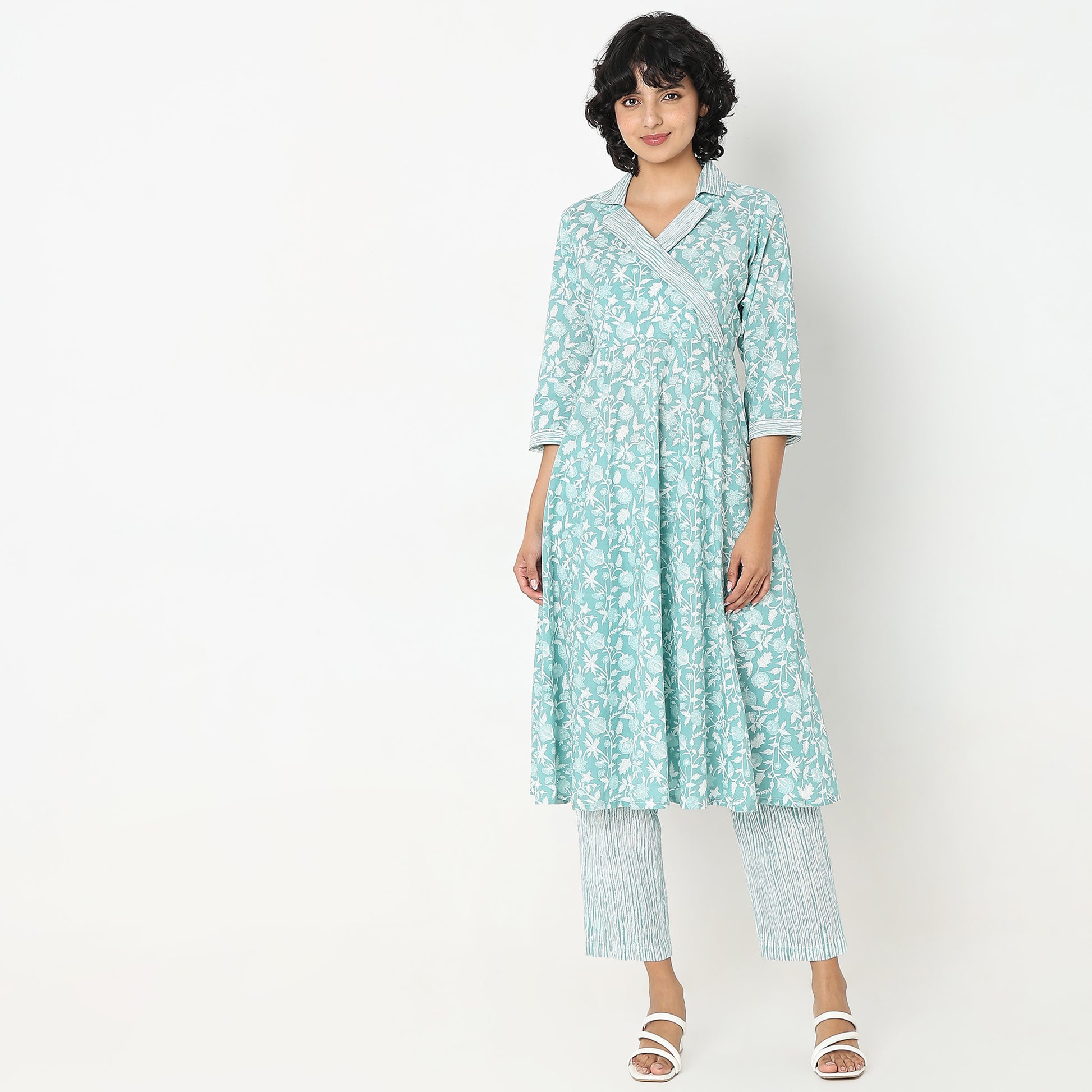 Flare Fit Printed Kurta with Pant Set