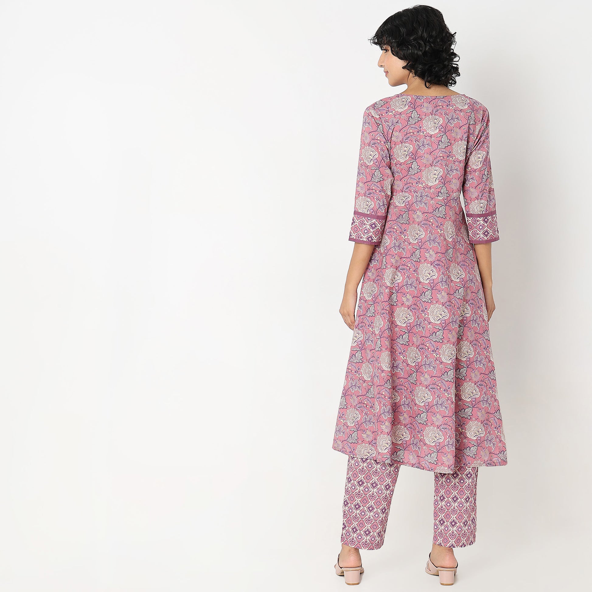 Flare Fit Printed Kurta and Pant with Dupatta Set