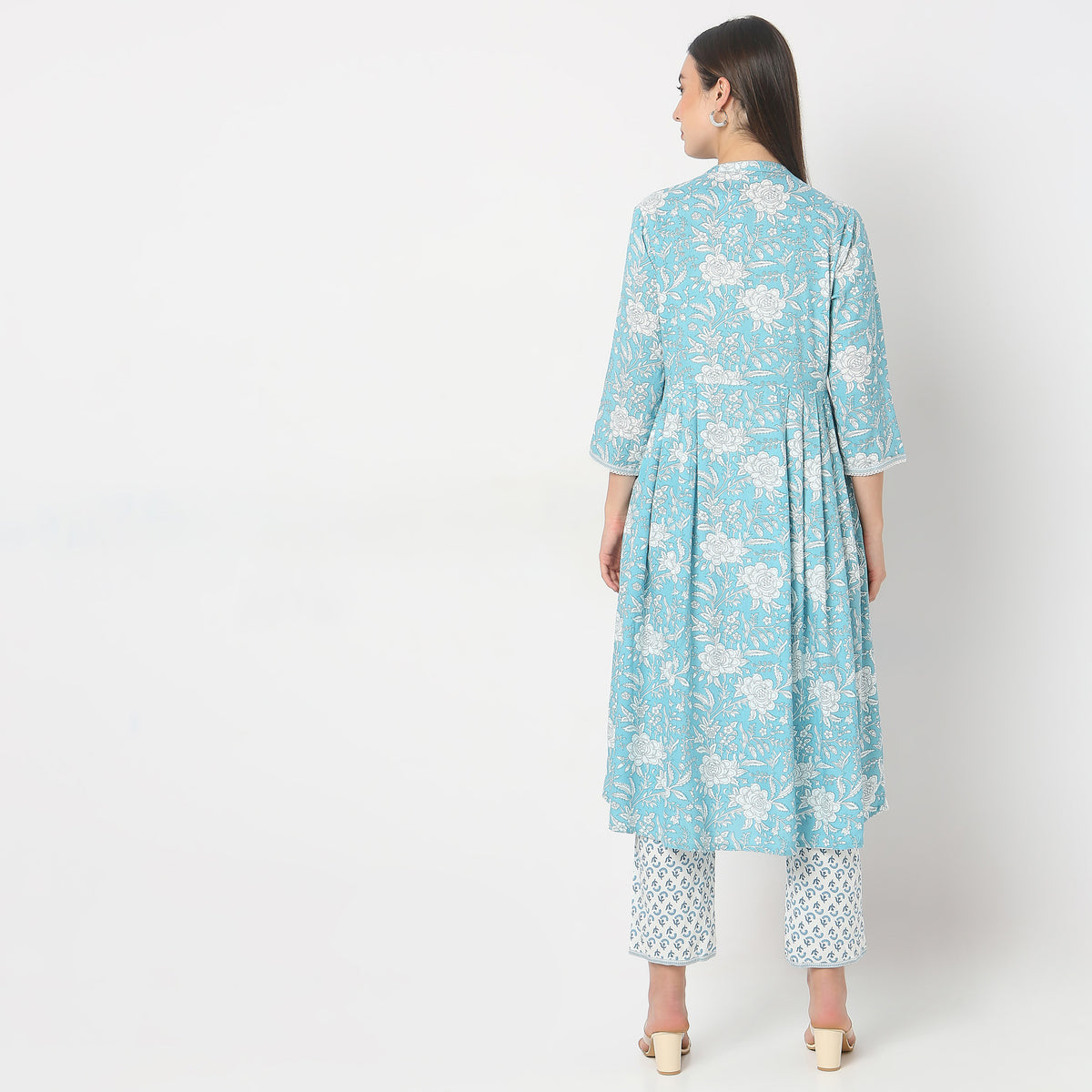 Flare Fit Printed Kurta and Pant with Dupatta Set