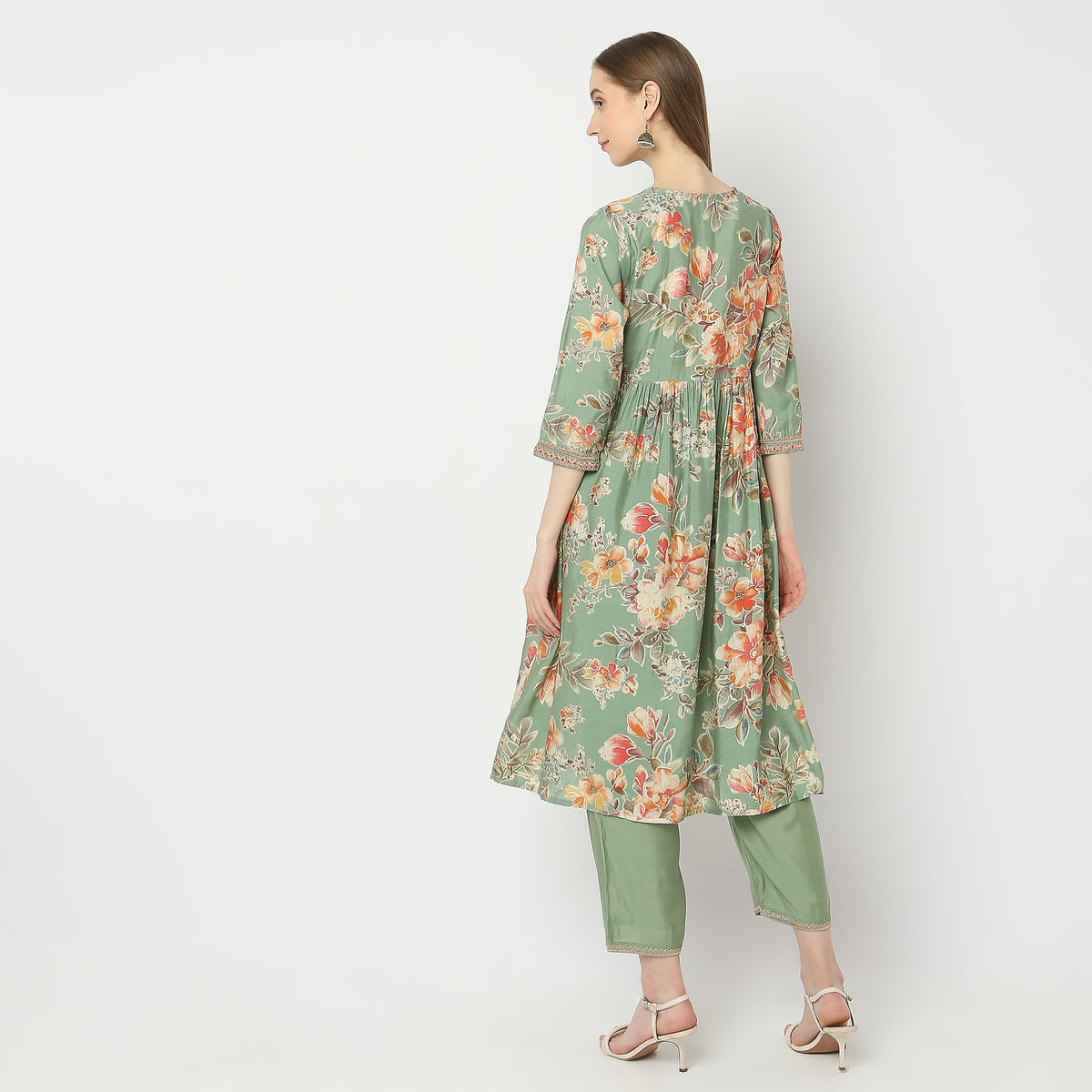 Flare Fit Printed Kurta and Pant with Dupatta Set