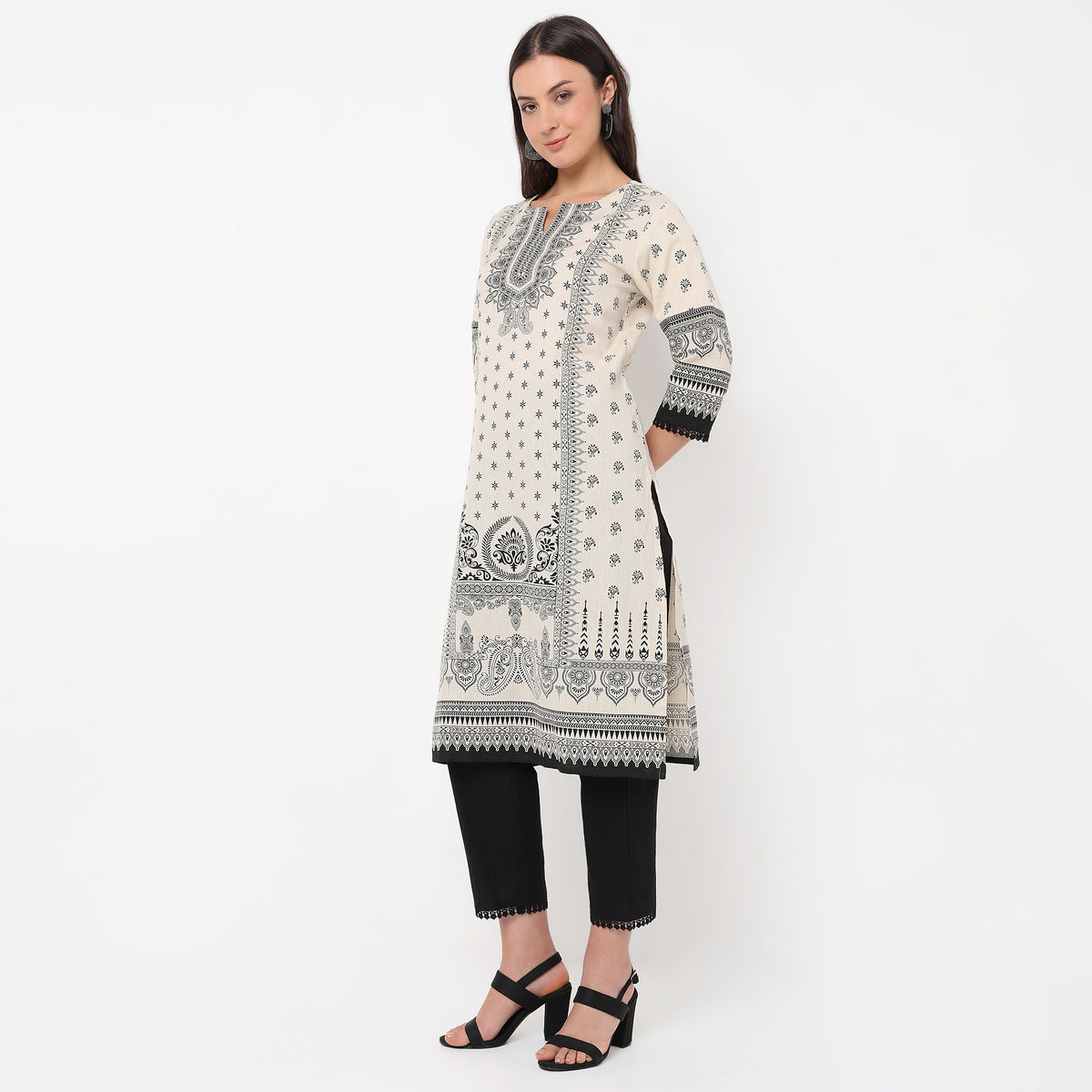 Straight Fit Printed Kurta and Pant with Dupatta Set
